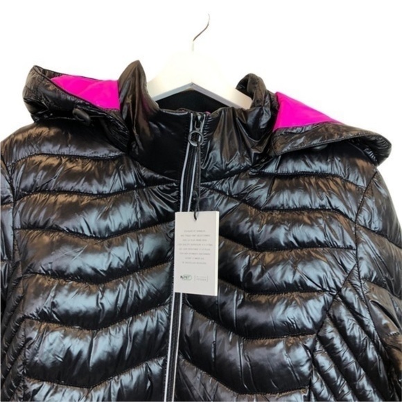 Noize Claire Black Pink Puffer Jacket New - Picture 13 of 16